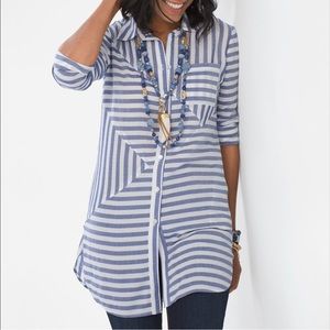Chico’s spliced stripe tunic